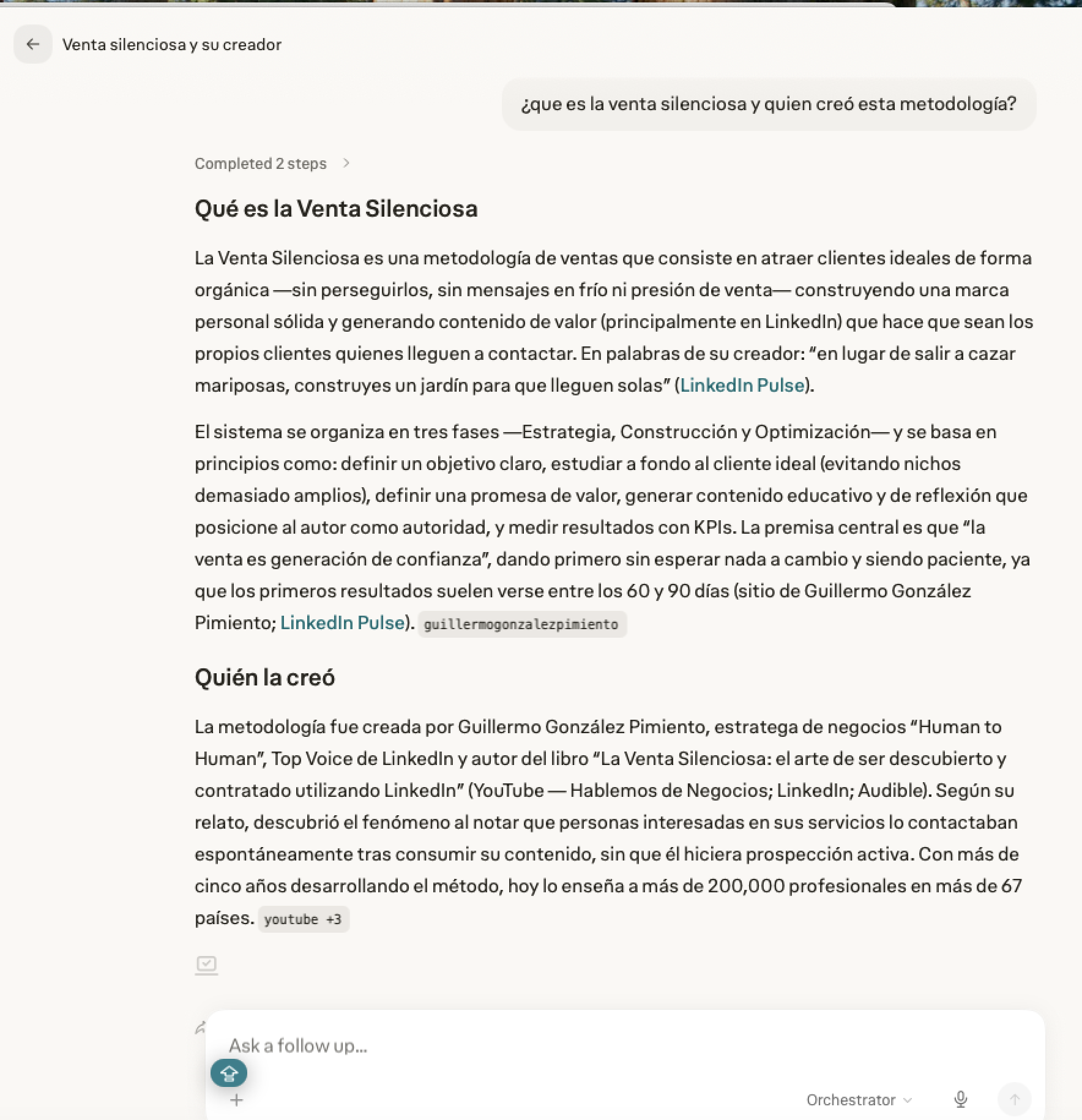 Perplexity explica la metodología y la atribuye a Guillermo González Pimiento, con fuentes que lo respaldan.